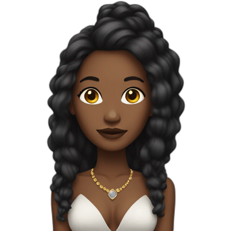 Black women with long hair queen emoji