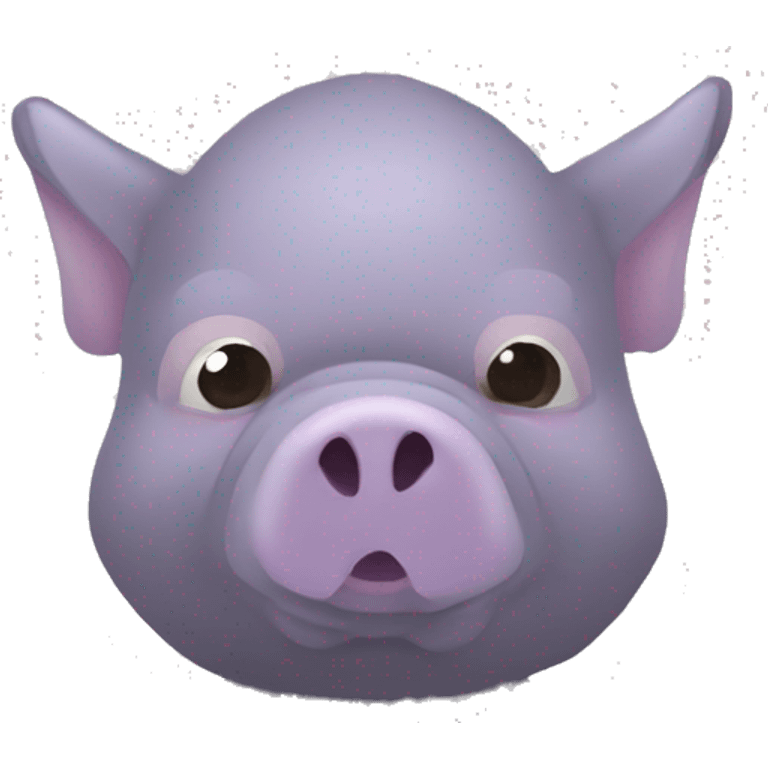 Lavender gray Pig darth Vader mask face pig armadillo trotting darth Vader fanned tail feathered tail pig armadillo darth Vader face emoji