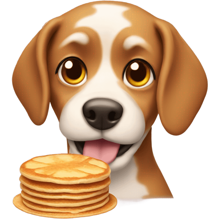 Dog with pancakes emoji