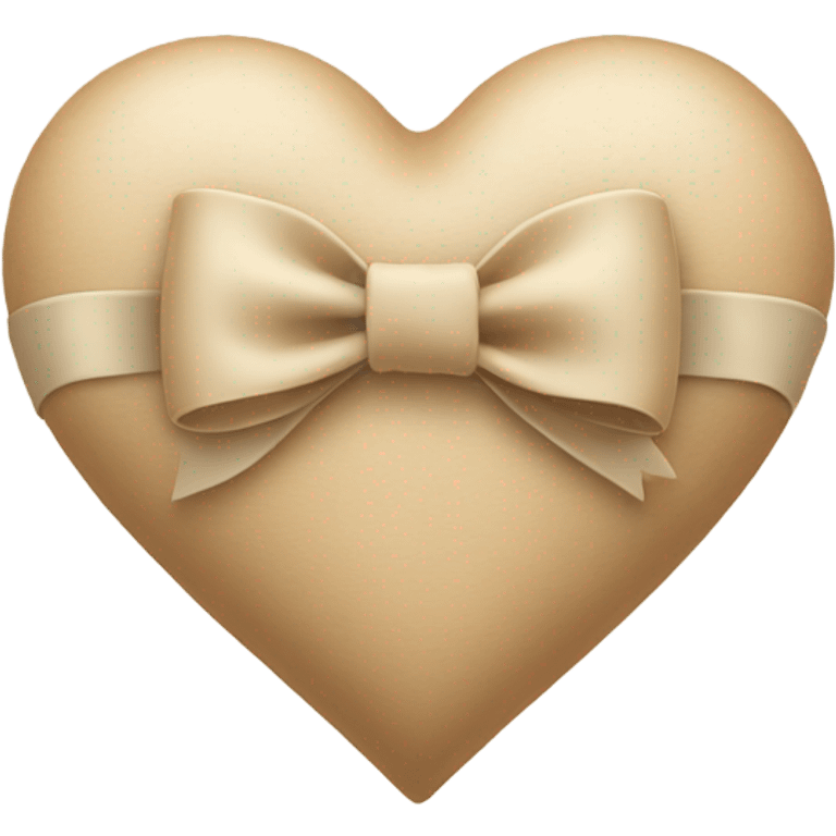 Beige heart with beige bow emoji