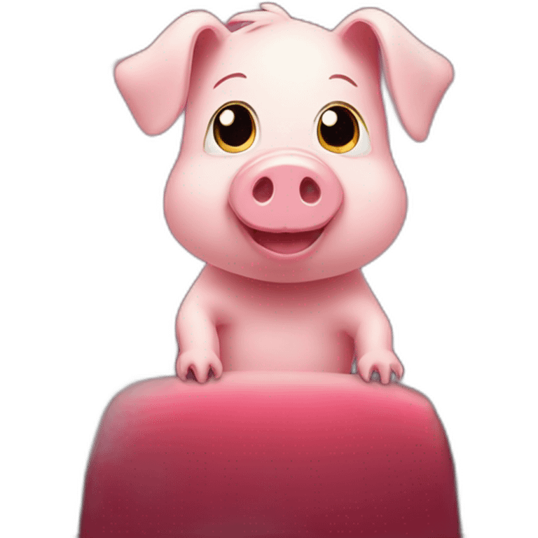 Cute Pig sitting in the movie theater emoji