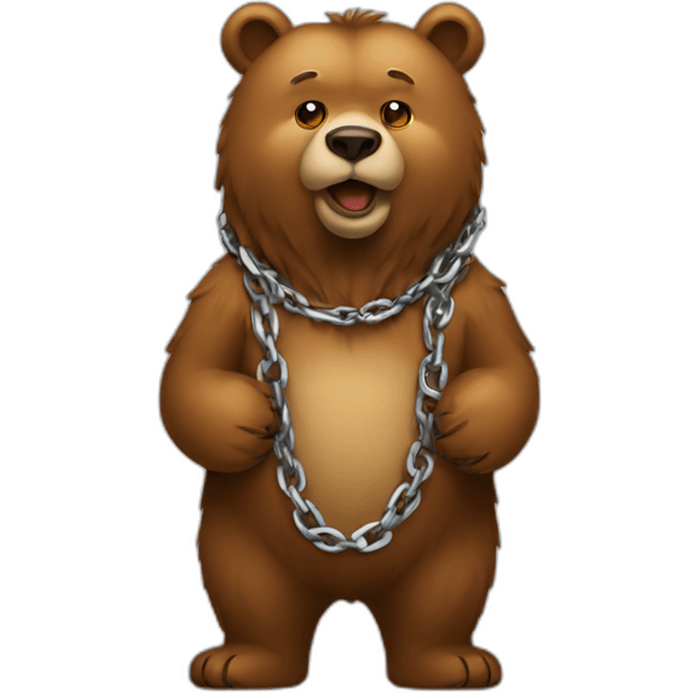 Bear wearing a chain emoji