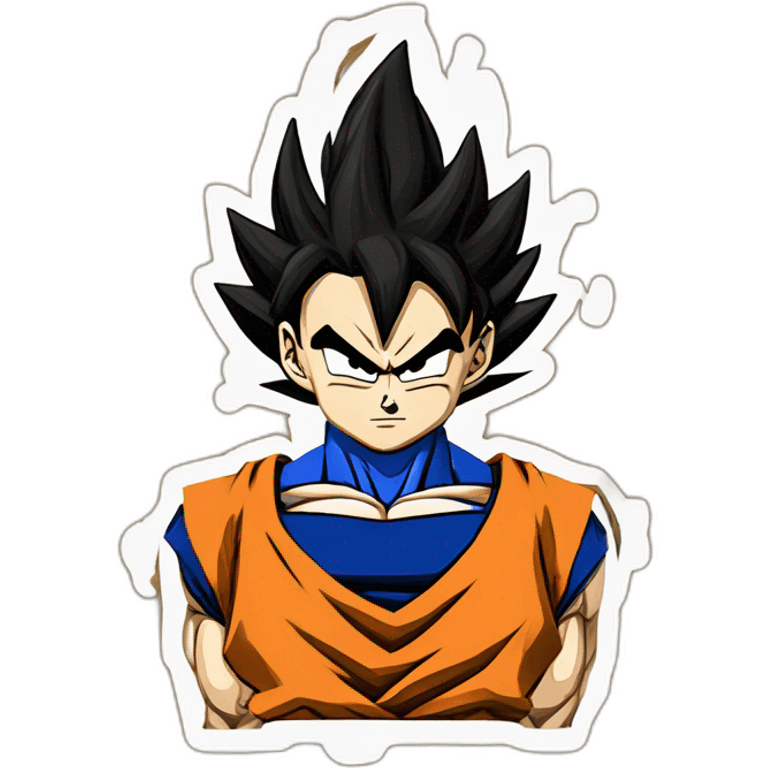 Goku qui fait un tcheck a vegeta emoji