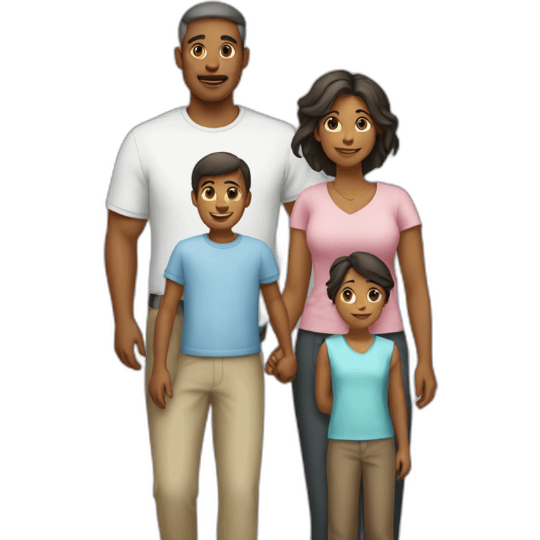 Family with father, mother, boy, girl emoji