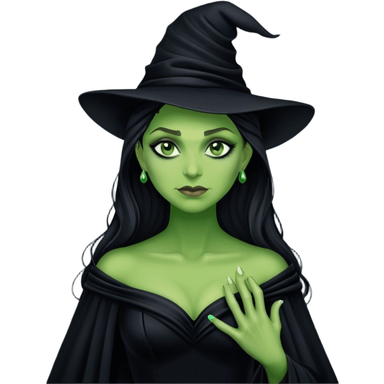 Elphaba in black gown emoji