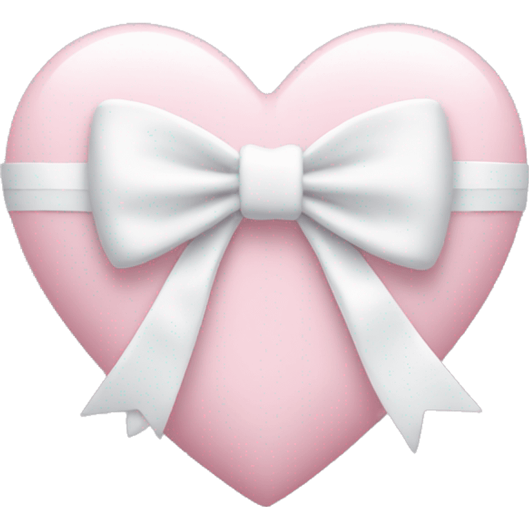 Pastel pink heart with white bow emoji