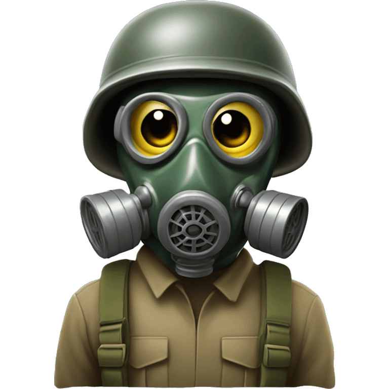 Us soldier ww2 in gas mask emoji