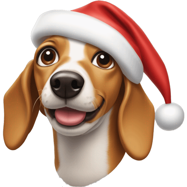 Weenie dog with Santa hat emoji