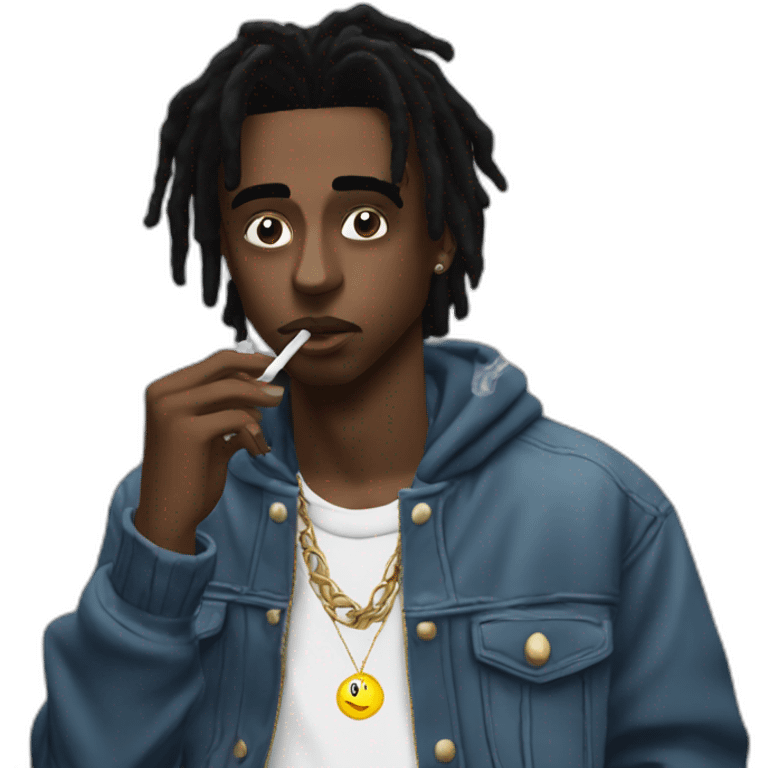 Playboi Carti smoking a blunt emoji