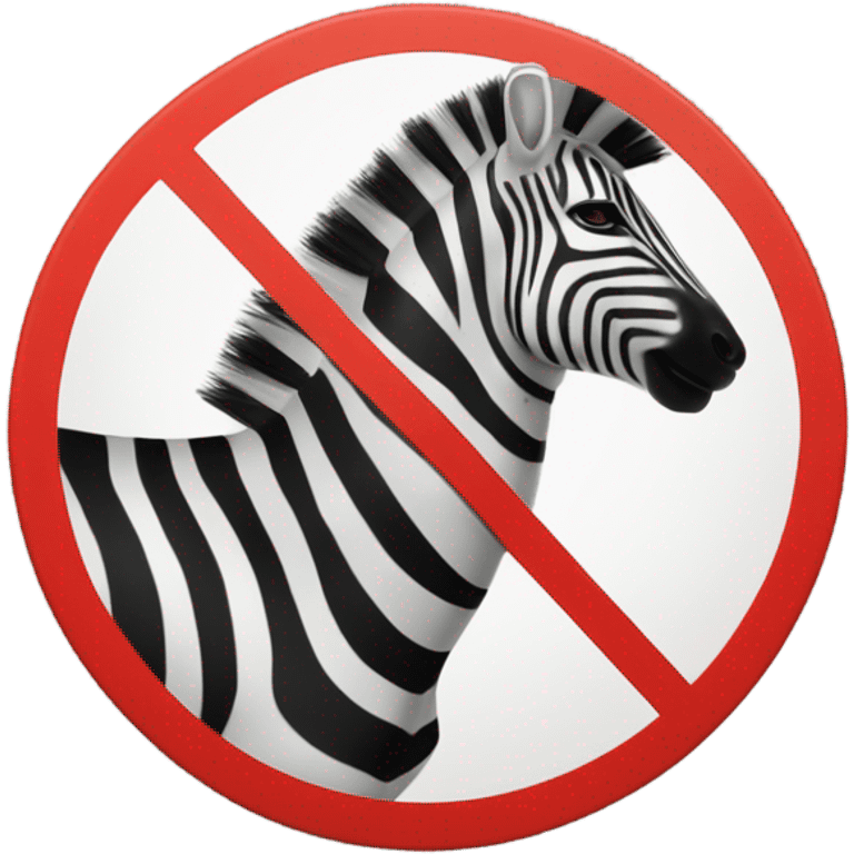 Zebra face inside forbidden sign emoji