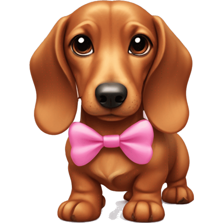 Daschund with a pink bow emoji