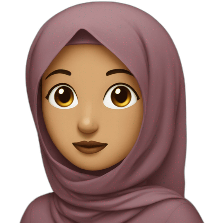 A hijabi girl wearing oversized things emoji