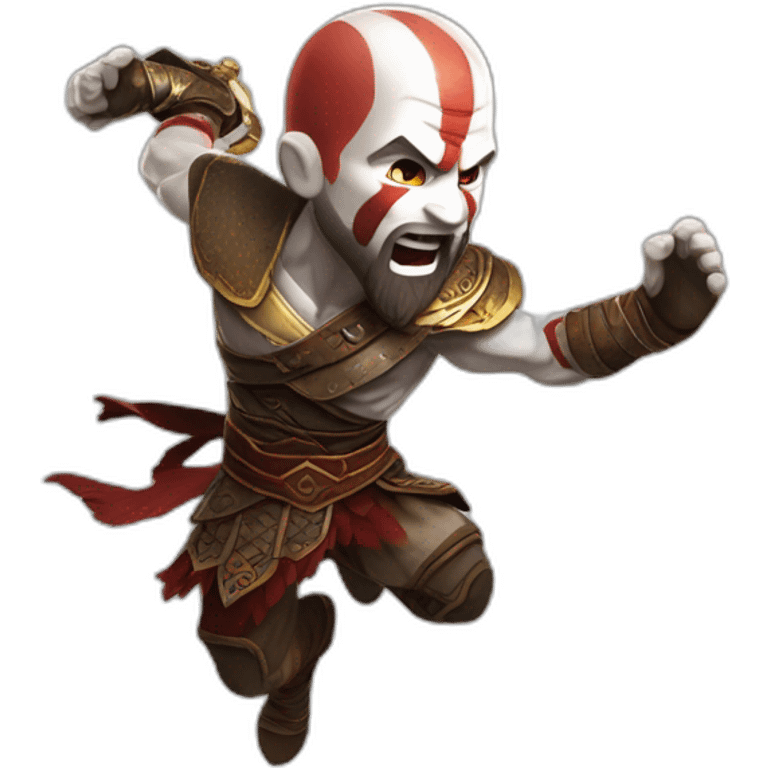 Kratos of god of war jumping emoji