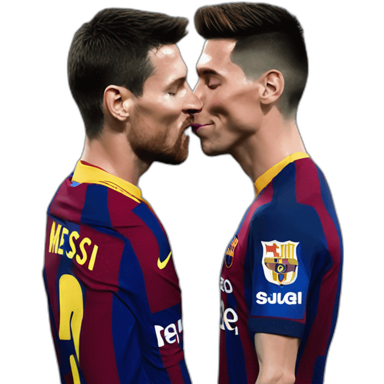 Ronaldo kiss messi emoji