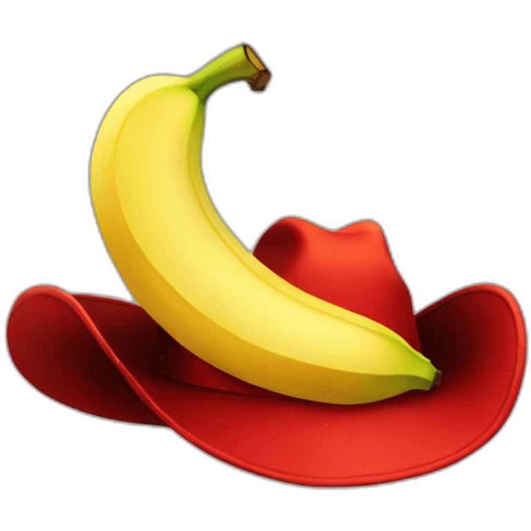 red hat with a banana emoji