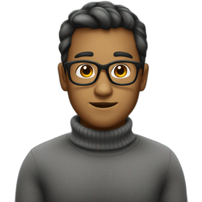 Nerd with gray turtleneck  emoji