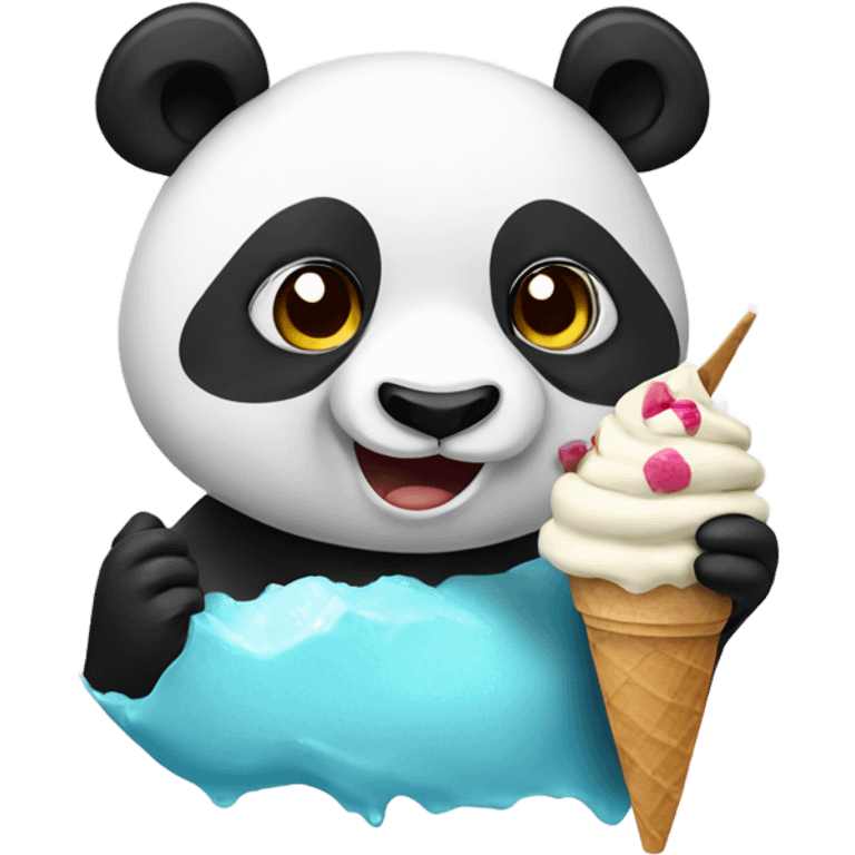 Panda eating ice cream emoji