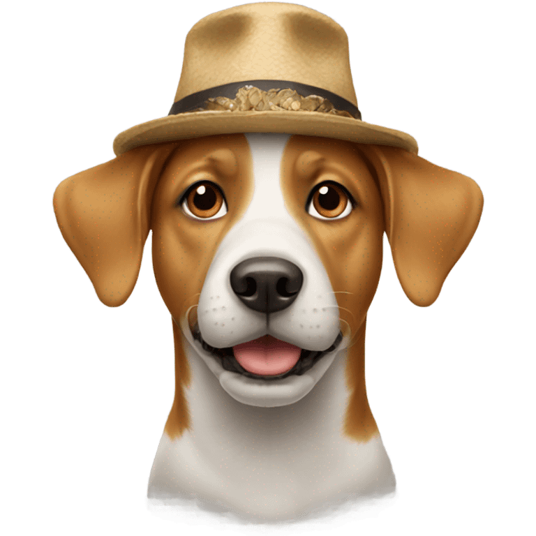 Dog wearing a hat emoji