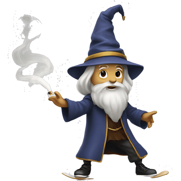 wizard skating and smoking emoji