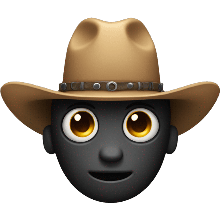 cute black robot with cowboy hat emoji