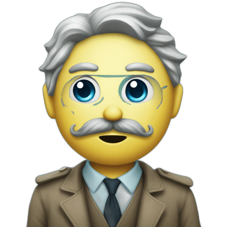 Uranus planet as a detective face emoji