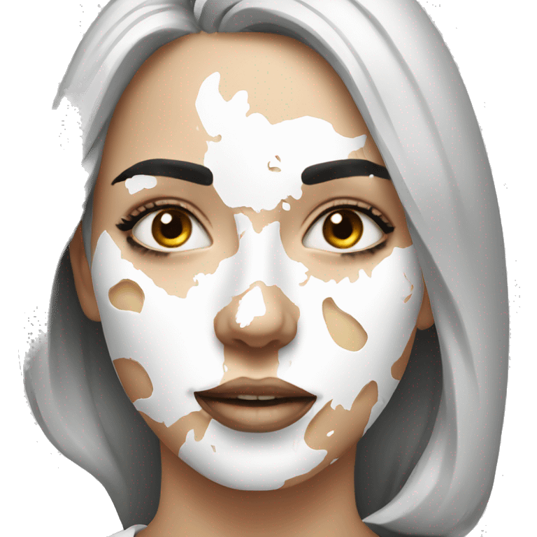 Woman  with white splatter on her face emoji