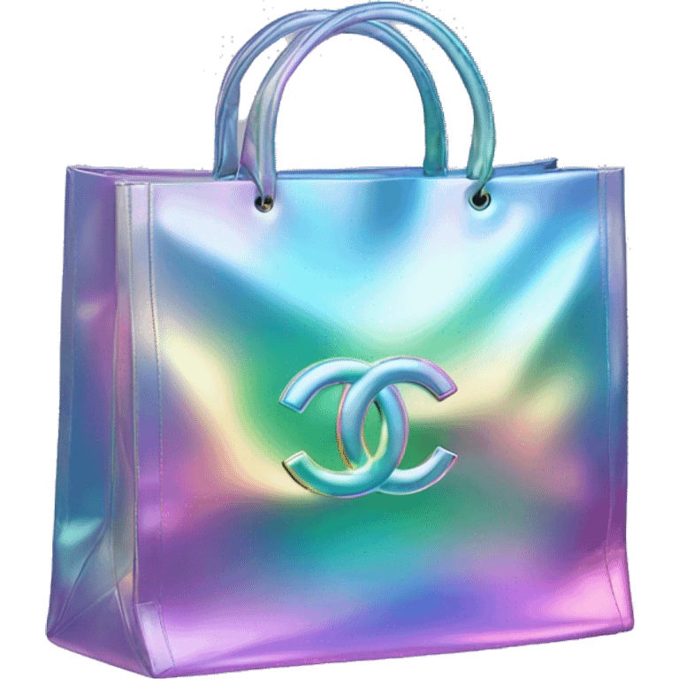 Iridescent Christmas Chanel shopping bag emoji