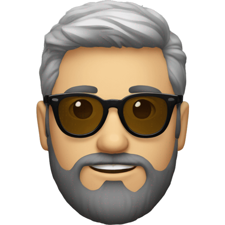 moreno cabello corto gafas redondas barba emoji