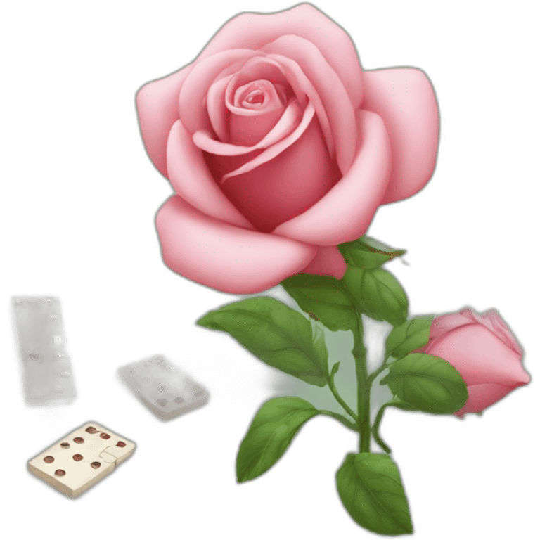 Domino rose avec un bouteille d'oasis emoji