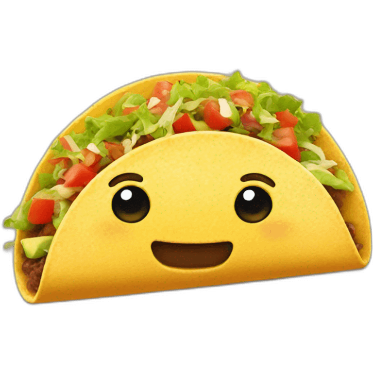 Taco with a face emoji