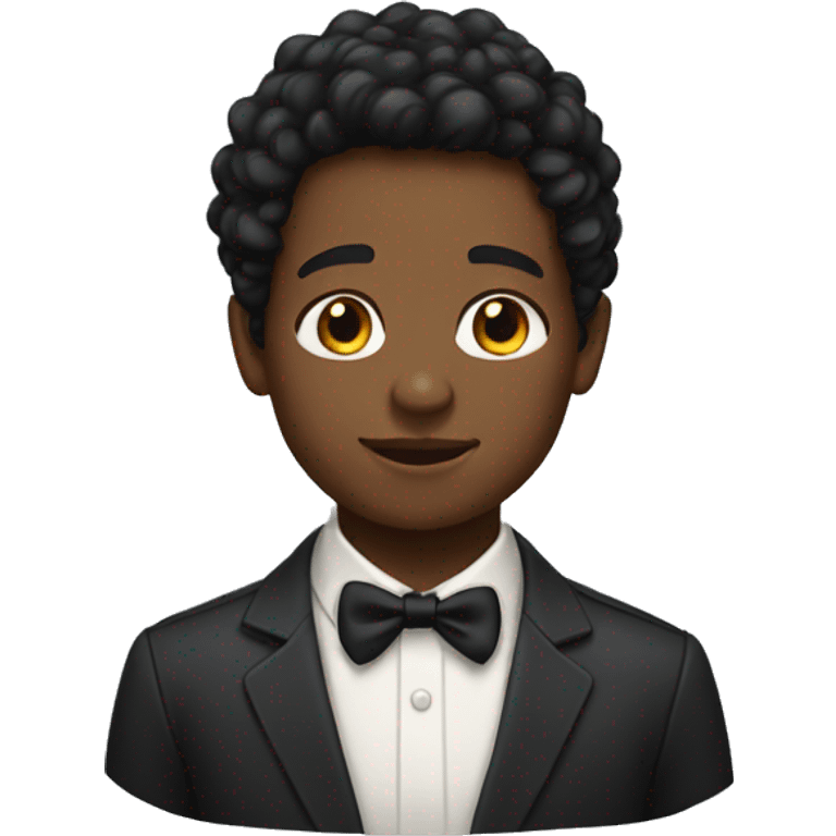 a black boy wearing a bow emoji