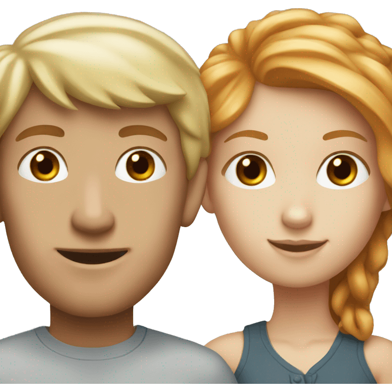 Blonde girl and redhead guy emoji