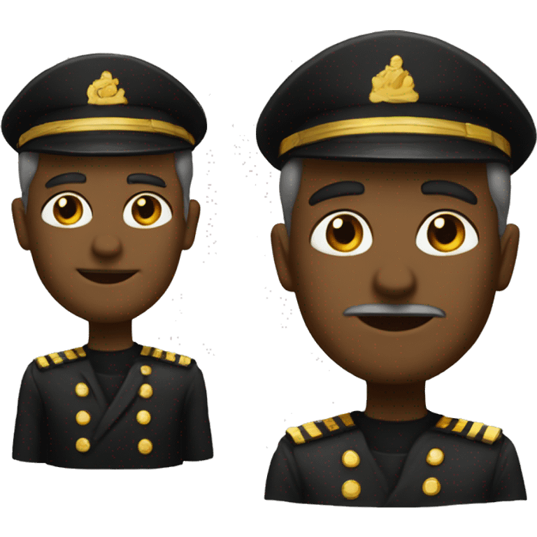 ship captain wearing black and gold emoji