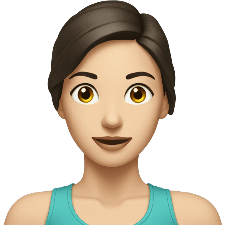 a brunette on a pilates reformer emoji