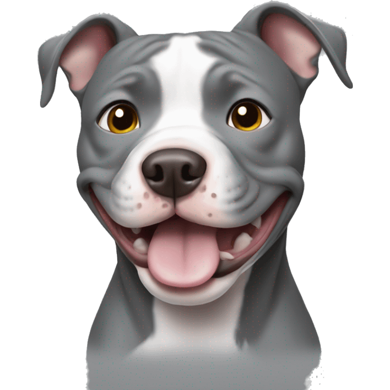 Happy gray girl pitbull emoji