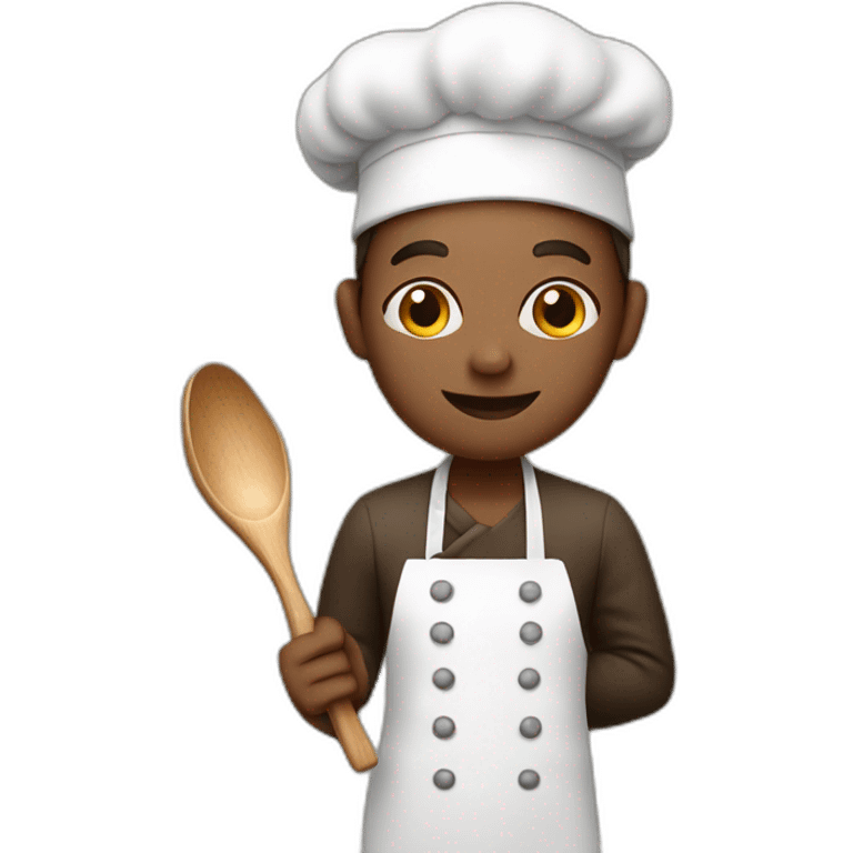 emojr chef holding wooden spoon emoji