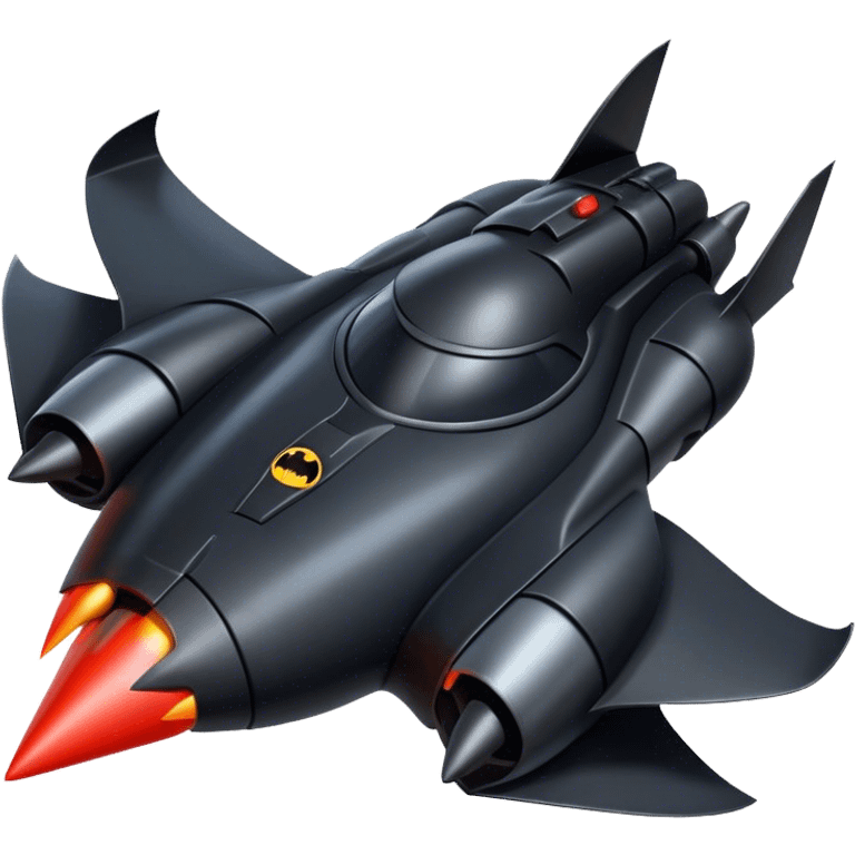 batmobile riding a rocket ship boom! emoji