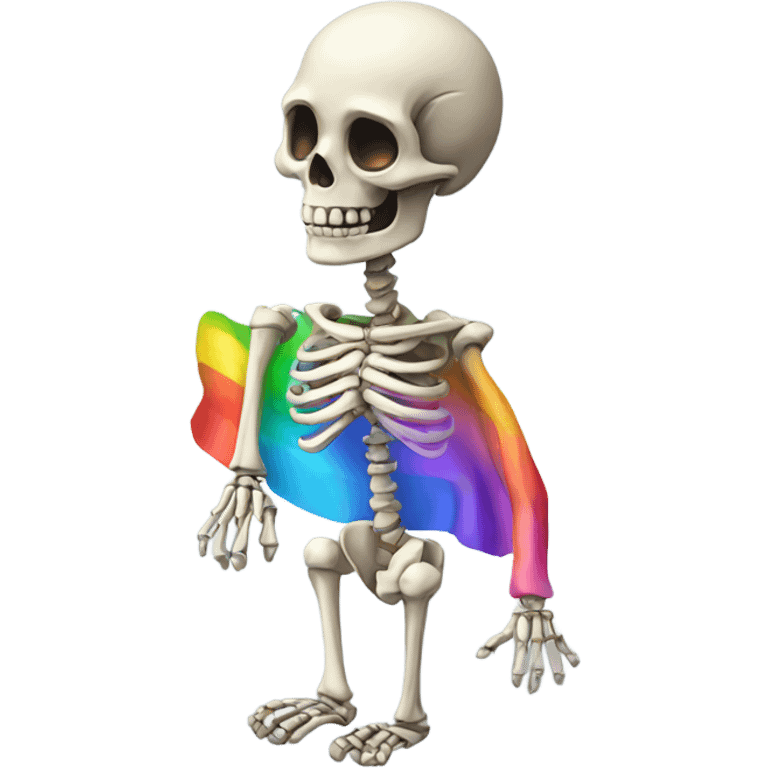 Rainbow skeleton emoji