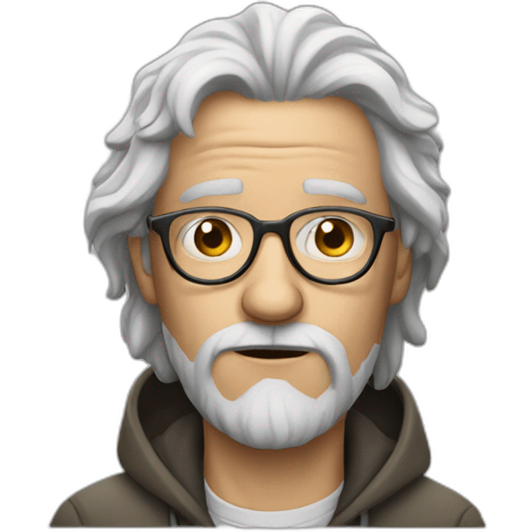 A homeless white man with glasses,who smells terrible emoji