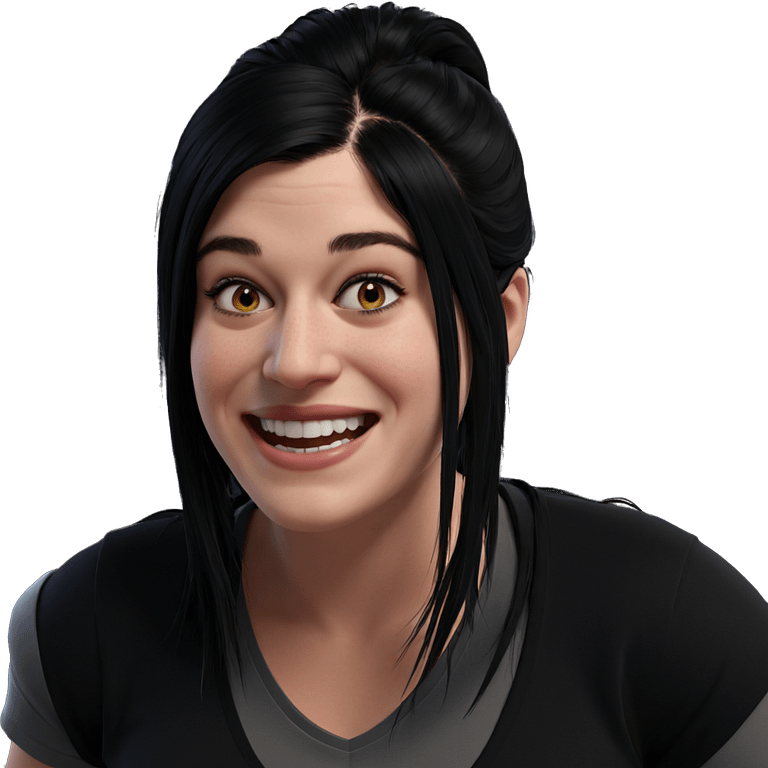 smiling girl with black hair emoji