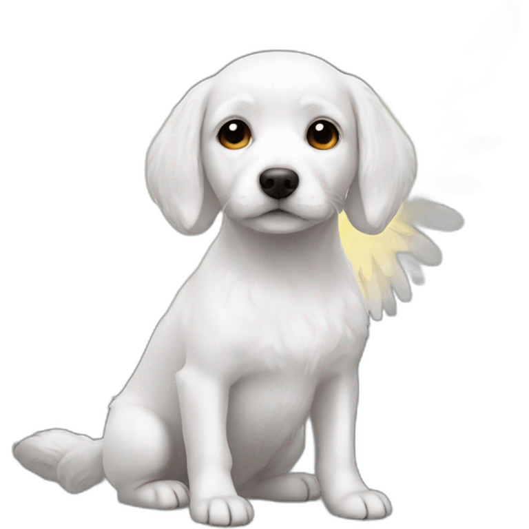 White-small-dog-angel-halo emoji