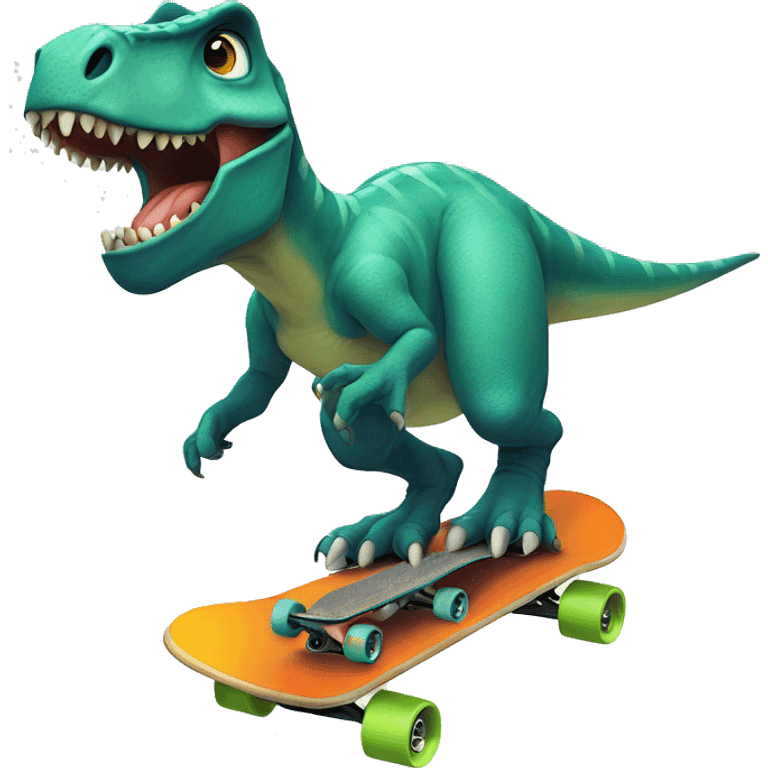 dinosaur on a skateboard  emoji