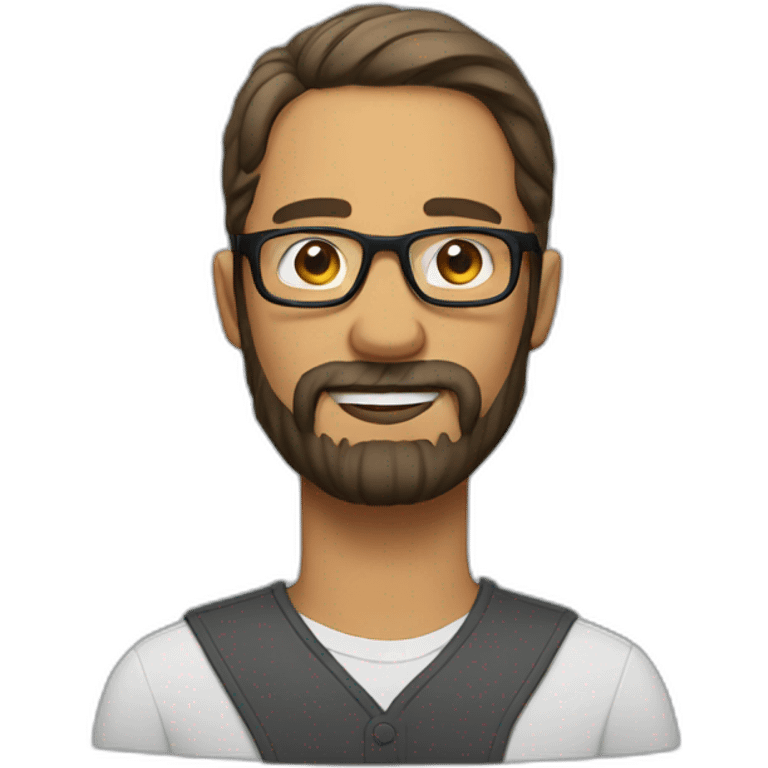 man with beard and glasses superdetailed foreground emoji