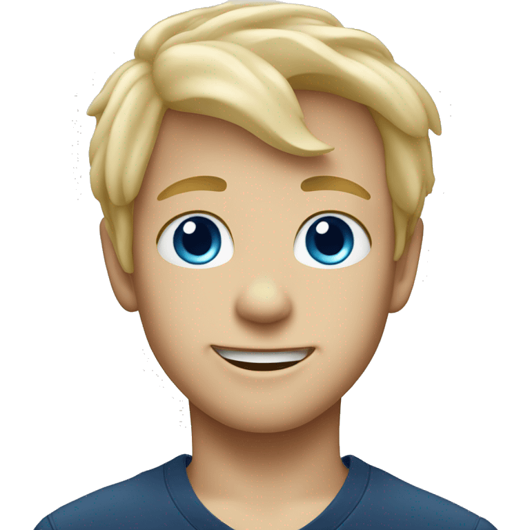 blond boy blue eyes dancing emoji