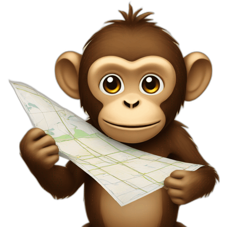 monkey with a paper map emoji