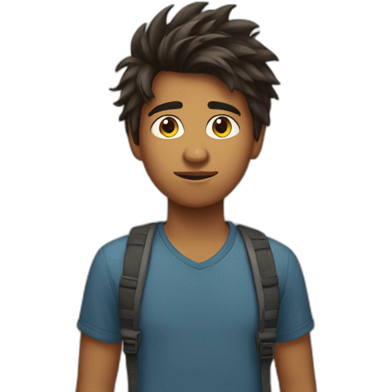 indian american teenager boy with messy hair emoji