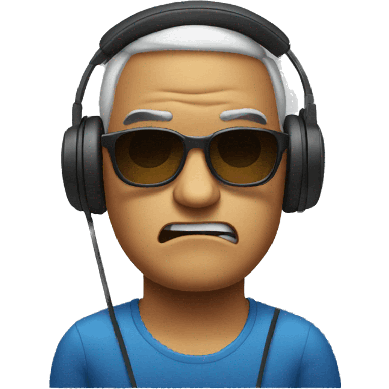 angry man with headphones and sunglasses emoji