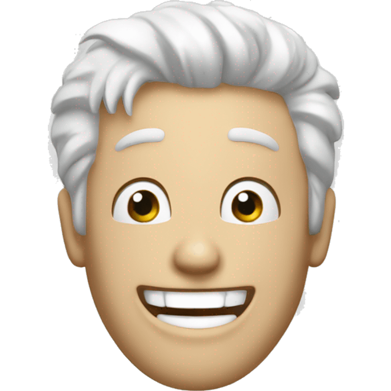 REALLY happy screamingly happy white guy emoji