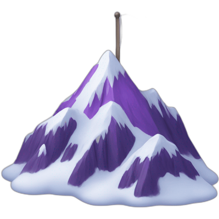 purple snow peak with a flag purple at the top emoji