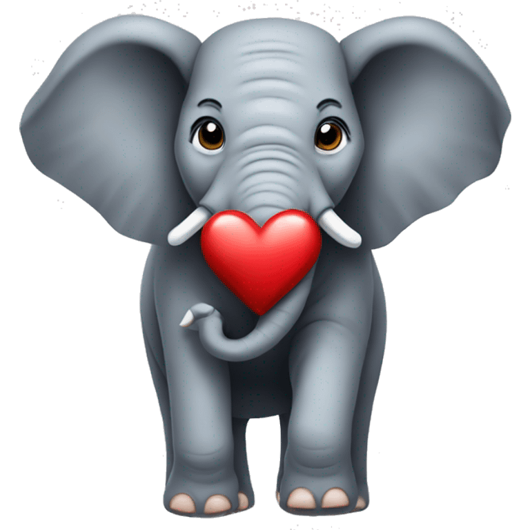 Elephant with a heart emoji